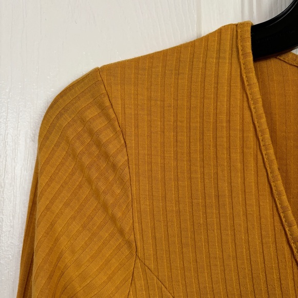 Forever21 Long Sleeve Knit Mustard Yellow Dress - Picture 5 of 15